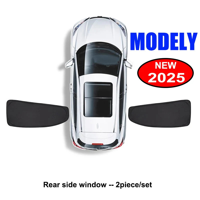 Sun Shade for Tesla Model Y Juniper 2025-2020 Car Windshield Sunshade Cover Front Side Window Privacy Blind Shading for Camping
