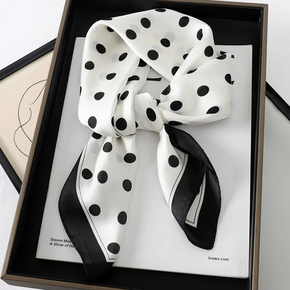 60Colors Luxury Scarf Women 70*70Cm Silk Feel Square Hair Wrapping Foulard Satin Shawl Big Size Head Bandana Hijab Handkerchief