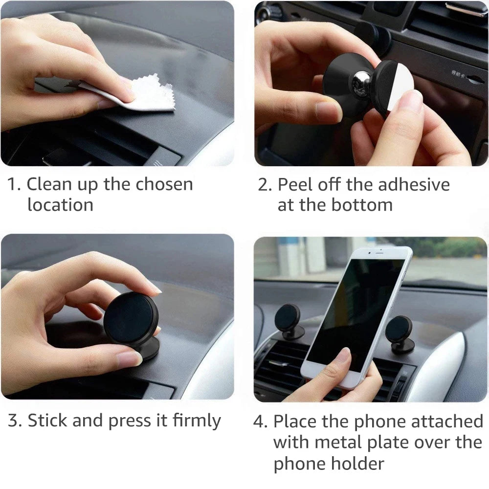 Magnetic Car Phone Holder Magnet Mount Mobile Cell Stand GPS Support for iPhone 14 15 16 17 Pro Xiaomi Huawei Samsung Oneplus