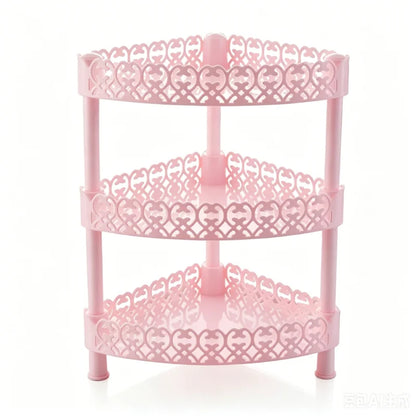 Pink 2 Tier 3 Tier Storage Shelf Handmade DIY Home Bedroom Study Room Desktop Storage Anime Figures Place Plastic Storage Shelf