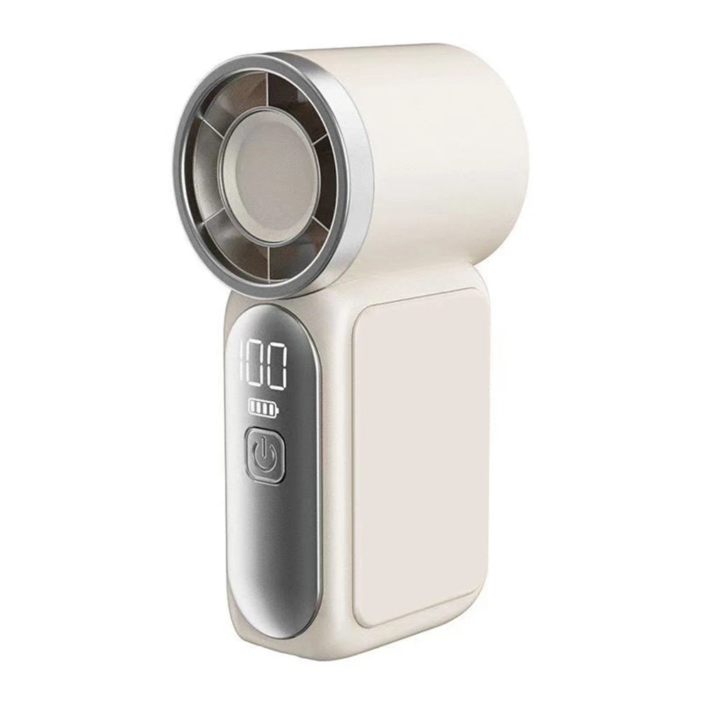 Handheld Folding Fan Type-C Charge Ports Portable Desktop 5level Wind Speed Adjustment Digital Display Electric Fan With Lanyard