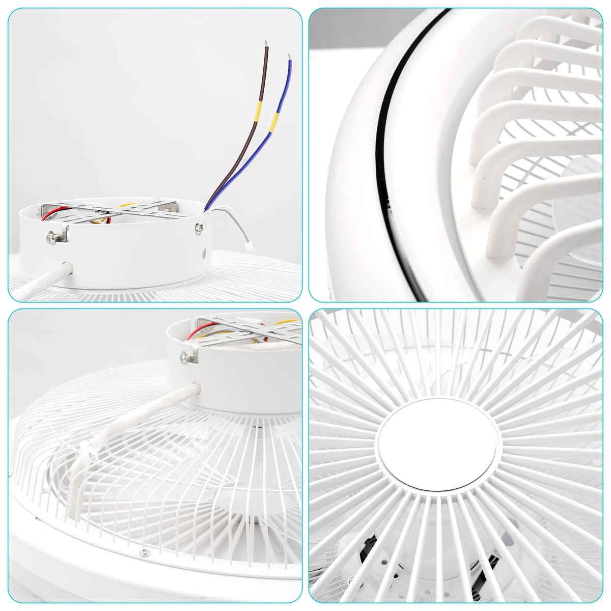LED Bladeless Ceiling Fan Light Remote Control Dimmable Quiet Powerful Airflow for Living Room Bedroom Home Decor