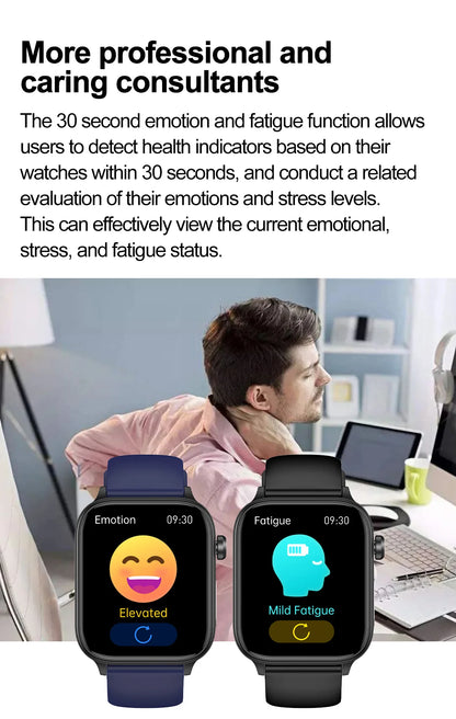 2025 New AI Diagnosis Blood Lipids Uric Acid Body composition Test Smart Watch For Men ECG+PPG Bluetooth Call Health Smartwatch