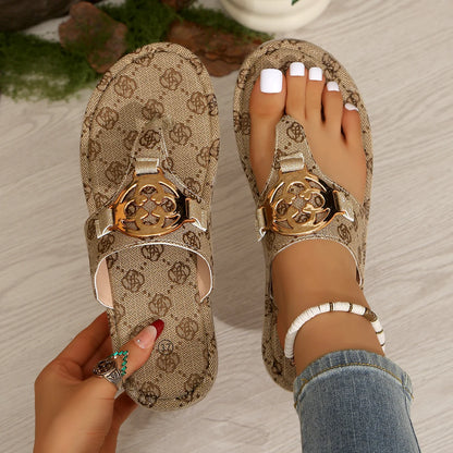 Women Platform Slippers Flat Sandals Outdoor Floral Slippers Ladies New Summer Women Shoes Beach Slides Women 2026 Flip Flops