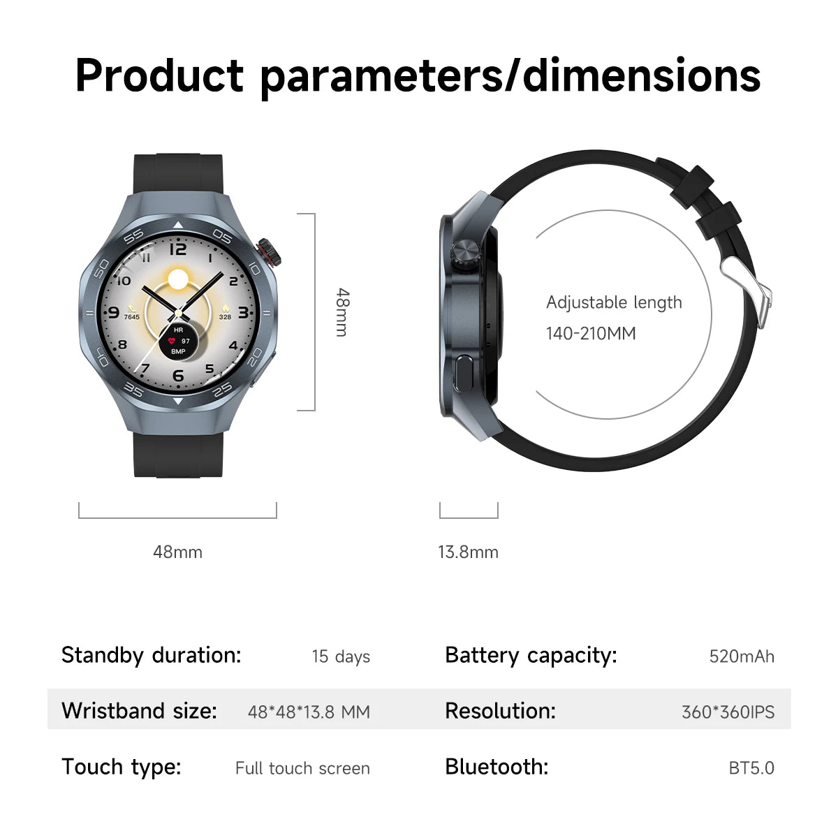 2026New Luxury Mens GPS Motion Smart Watch Military Wristwatch Waterproof Compass Altimeter Man Electron Sports Business Watches