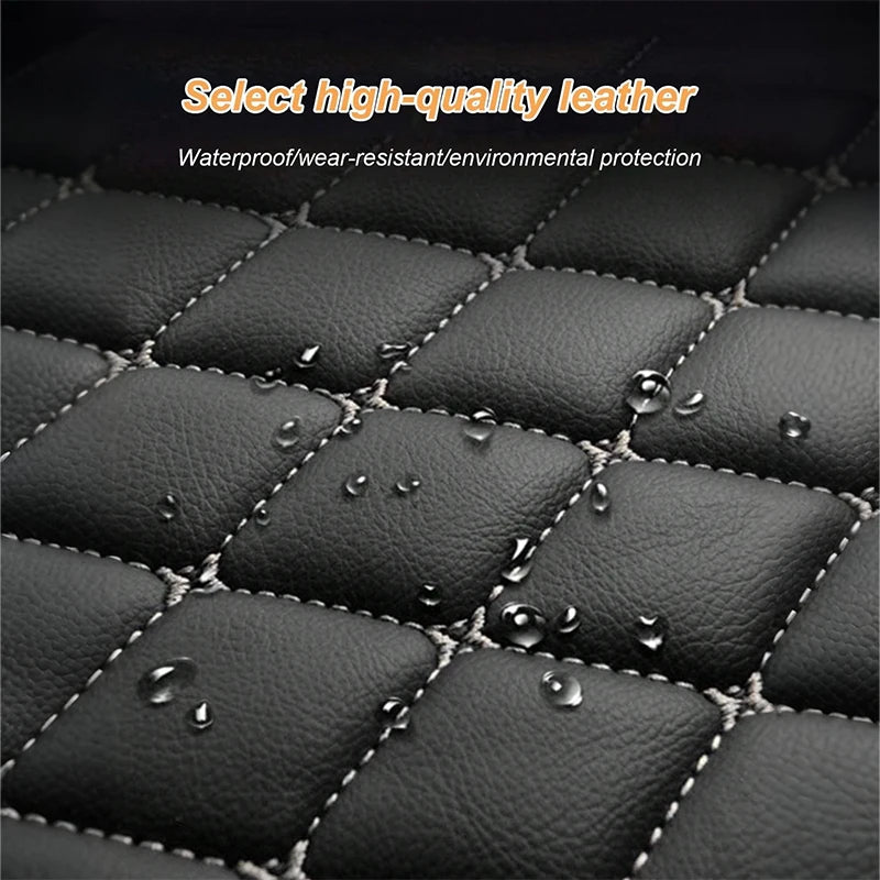 Universal 5Pcs Car Floor Mats PU Leather Waterproof Dust-Proof Auto Foot Pad Protector Pads Fashion Fits Sedans/SUVs/Trucks