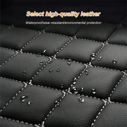 Universal 5Pcs Car Floor Mats PU Leather Waterproof Dust-Proof Auto Foot Pad Protector Pads Fashion Fits Sedans/SUVs/Trucks