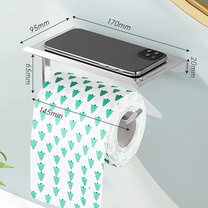 Aluminum alloy Toilet paper holder Toilet Paper Holder Wall-Mounted WC Paper Phone Holder Shelf Towel Roll shelf Accessories