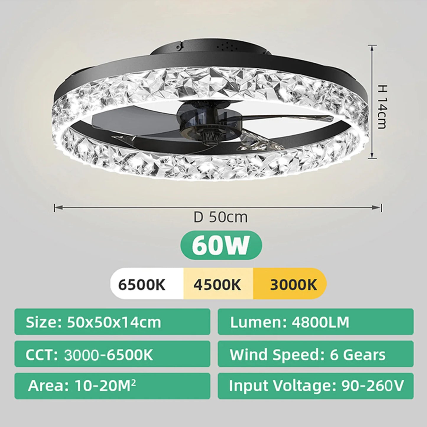 Modern Ceiling Fan (With Lighting) Silent LED Dimmable Ceiling Fan (With Remote Control) for Bedroom Study Dining Room,
