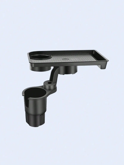 2-in-1 Car Cup Holder Tray – 360° Rotatable Tabletop, with Stable Base & Phone Slot, Durable Interior Accessory