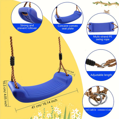 Adjustable Adult Swing Chair for Garden & Patio | No Tools Needed Installation, Soft Rope & Plastic Design | Red Outdoor Hanging