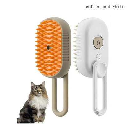 3-in-1 Dog Cat Hair Brush Electric Pet Cleaning Steam Spray Brush Massage Hair Removal Comb Anti Flying Brush