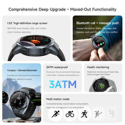 2026New Luxury Mens GPS Motion Smart Watch Military Wristwatch Waterproof Compass Altimeter Man Electron Sports Business Watches
