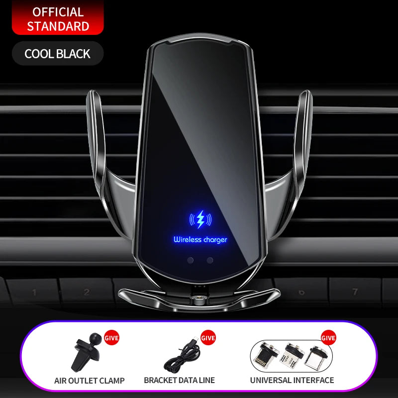 New Upgrade Car Magneti Mobile Phone Holder 15W Wireless Charging Portable Cellphone Bracket Stand In Auto Interior Accessories