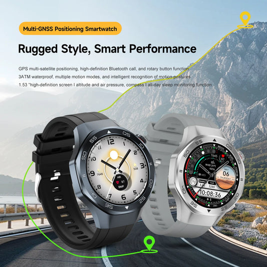 2026New Luxury Mens GPS Motion Smart Watch Military Wristwatch Waterproof Compass Altimeter Man Electron Sports Business Watches