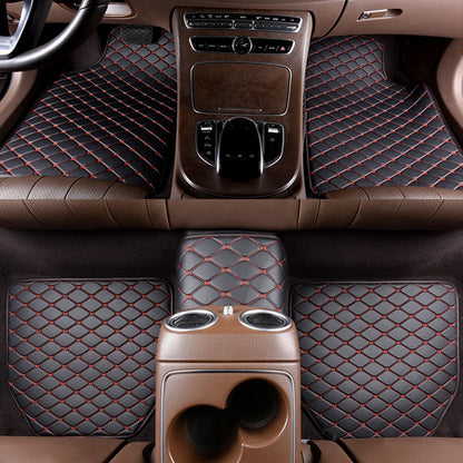 Universal 5Pcs Car Floor Mats PU Leather Waterproof Dust-Proof Auto Foot Pad Protector Pads Fashion Fits Sedans/SUVs/Trucks
