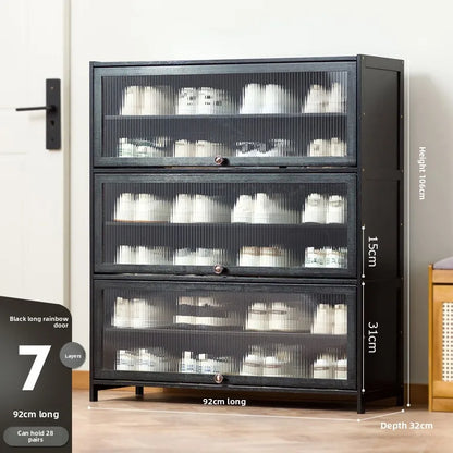 Shoe rack Multi-layer storage shelf Household simple door entry balcony Indoor large-capacity dust-proof shoe cabinet