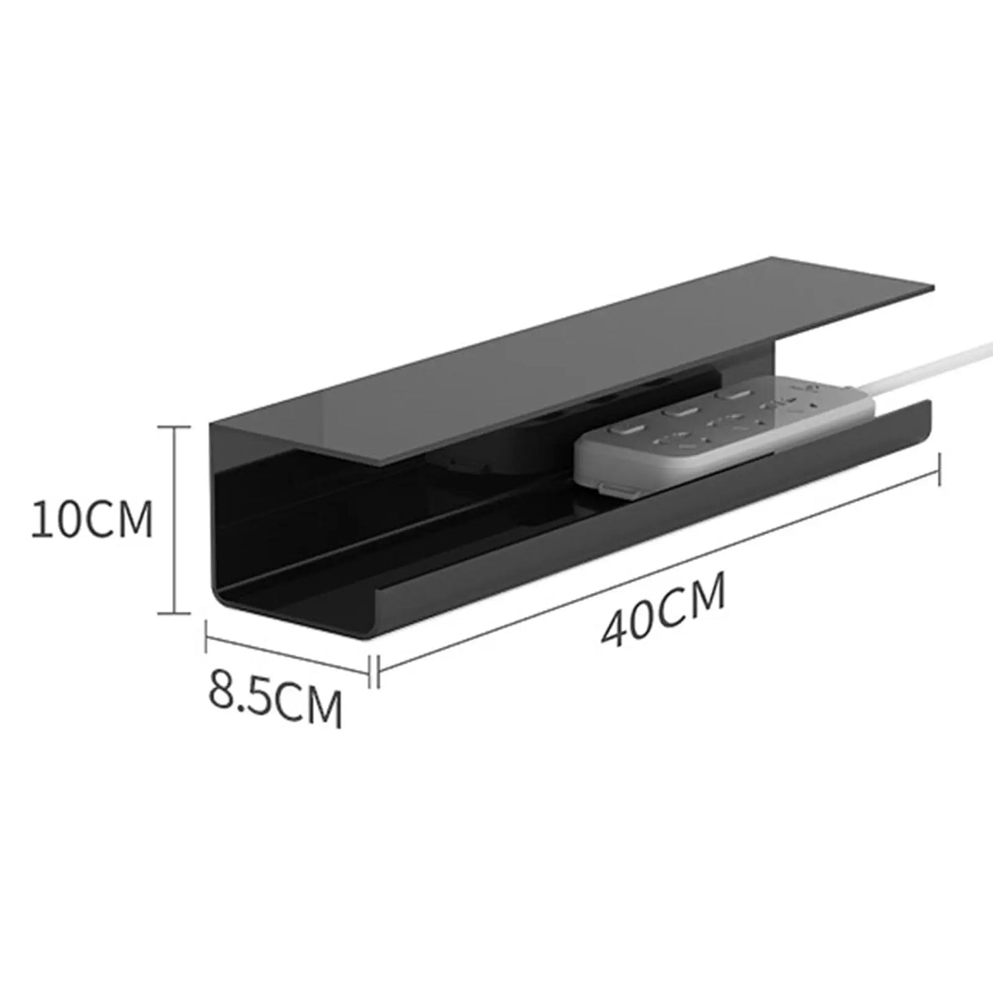 Wire Storage Slot 8.5cm/3.35in Under Desk Cable Management Tray Self Adhesive Cable Storage Rack Basket for Power Strip Adapter