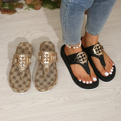 Women Platform Slippers Flat Sandals Outdoor Floral Slippers Ladies New Summer Women Shoes Beach Slides Women 2026 Flip Flops