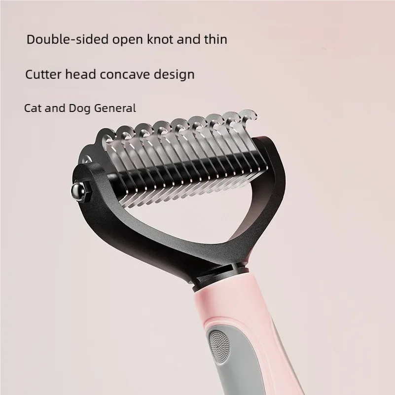 Pet Deshedding Brush Double Sided Pet Grooming Tool for Shedding and Dematting - Stainless Steel Dog Comb with Effective Results