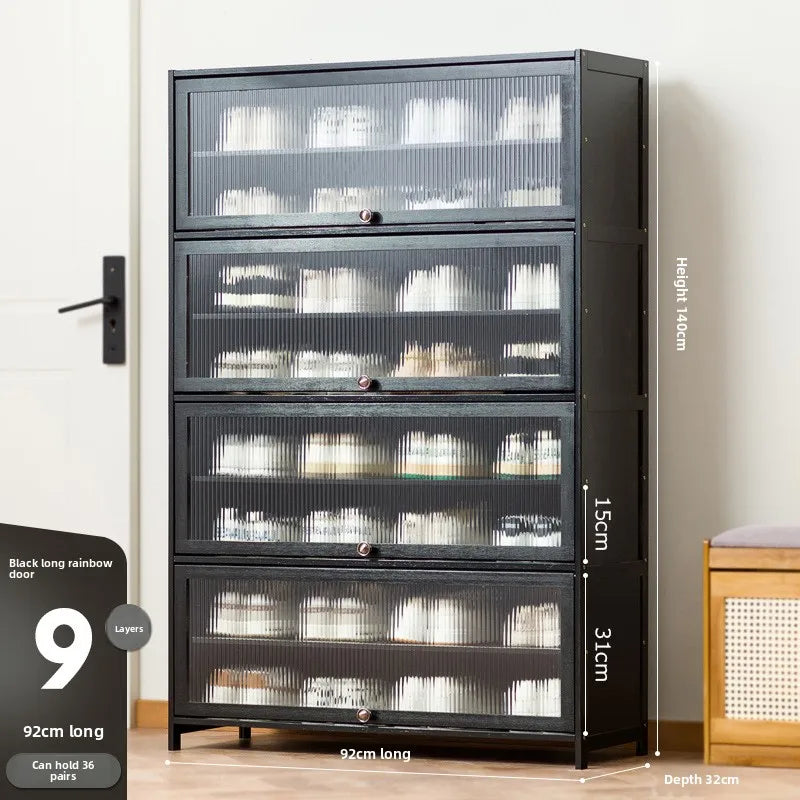 Shoe rack Multi-layer storage shelf Household simple door entry balcony Indoor large-capacity dust-proof shoe cabinet
