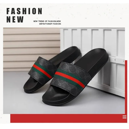 Plus Size Men's One Strap Slides, Fashion Outdoor Wear, Soft Bottom Non Slip Comfortable Casual Slippers