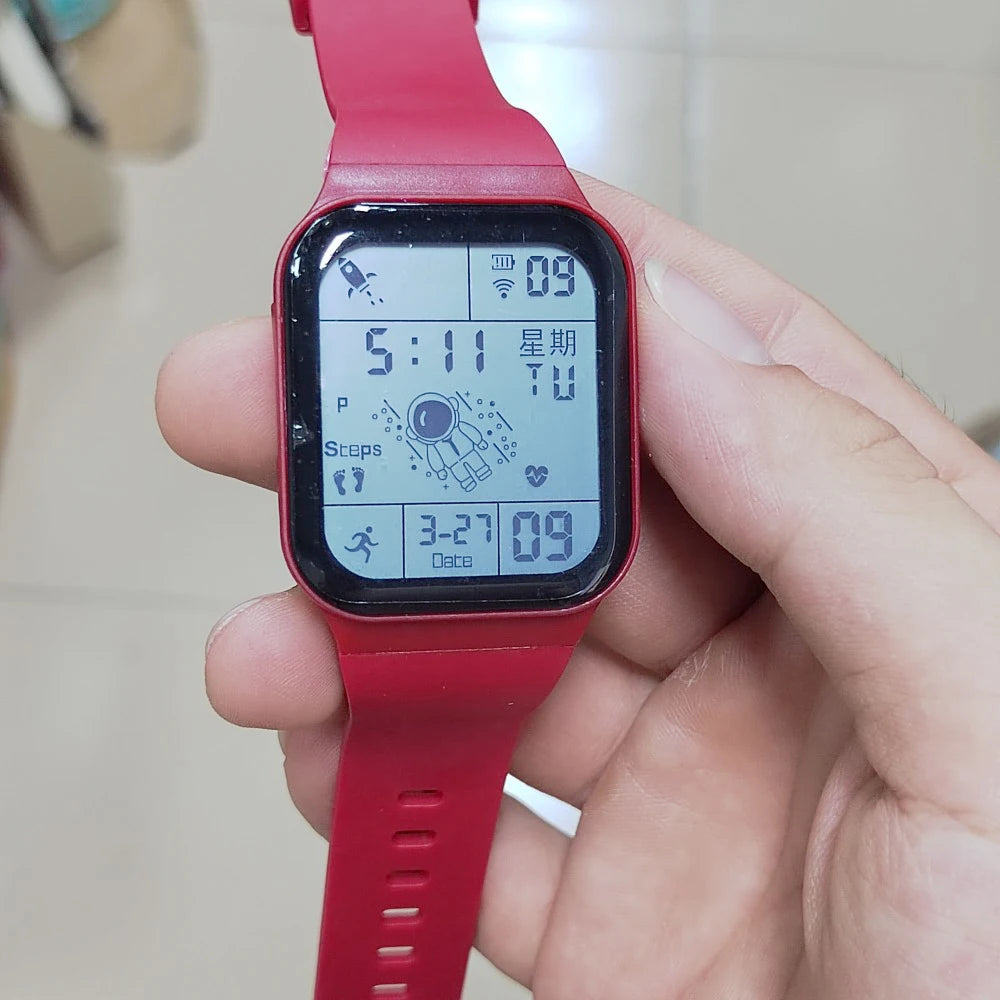 Fashion Digital Watch for Men Women Kids Spaceman Sweaterproof Sport Watches Multifunction Clock Student Electronic Wristwatch