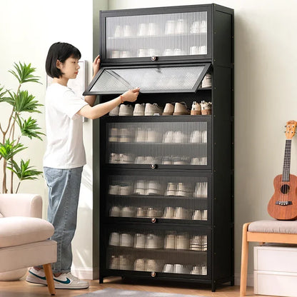 Shoe rack Multi-layer storage shelf Household simple door entry balcony Indoor large-capacity dust-proof shoe cabinet