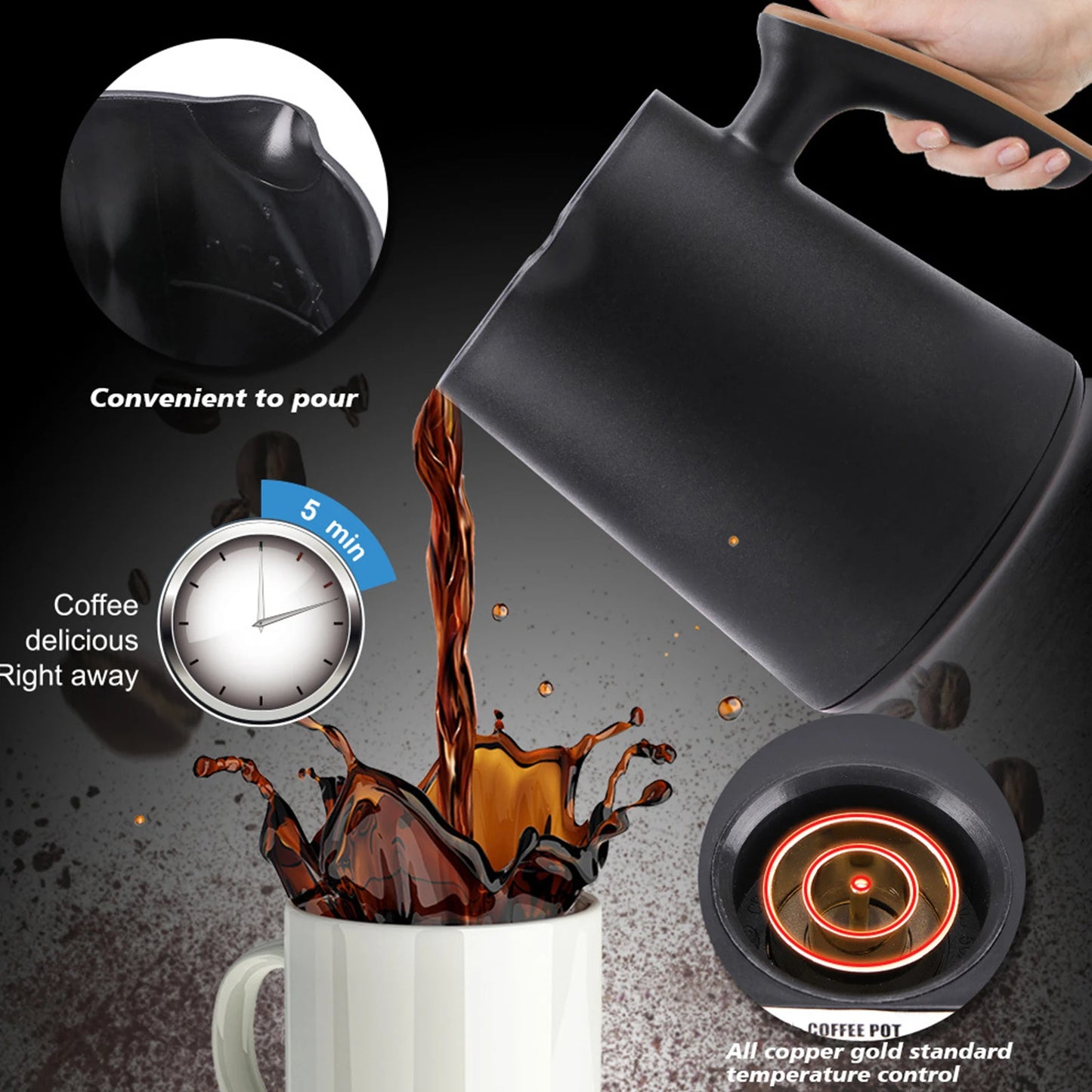 250ML Automatic Turkish Coffee Maker Automatic Turkish/Greek Coffee Machine Electric Turkish Coffee Pot for Coffee Tea Milk