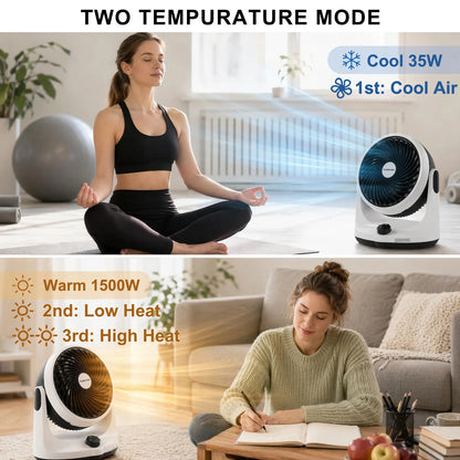 Desktop Air Circulator Fan 2-In-1 Air Cooler And Heating Fan Electric Heater Home Office Cold Warm Freely Alternate Air Fan