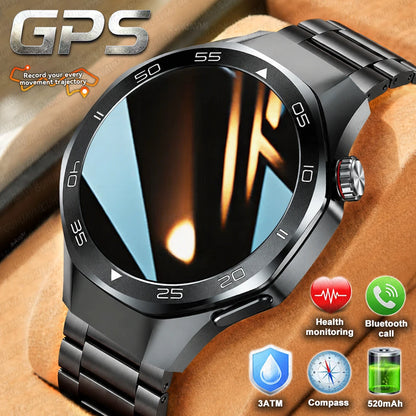 2026New Luxury Mens GPS Motion Smart Watch Military Wristwatch Waterproof Compass Altimeter Man Electron Sports Business Watches