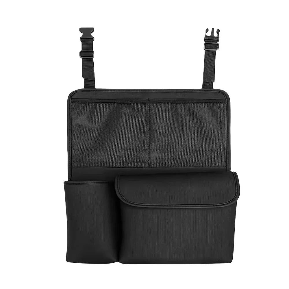 Car Seat Storage Bag Multifunctional Car Backseat Organizer 4-Pocket Wear-Resistant Tissue/Cup Holder Waterproof Anti-Kick Pad
