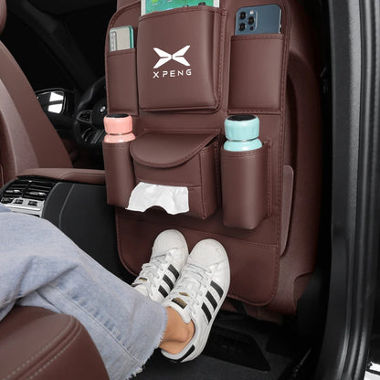 For XPeng P7 G6 G7 Car Seat Organizer Back Multi-pocket Storage Bag Rear Anti-wear Backrest Protection Anti-kick Pad Accessories