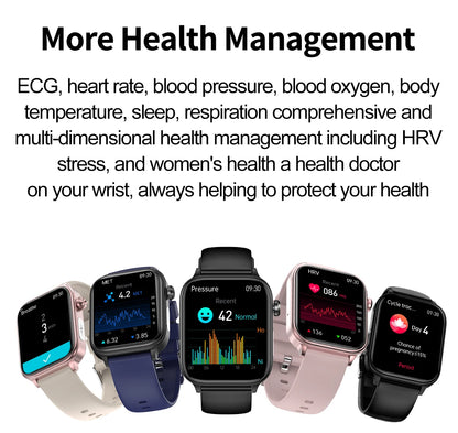 2025 New AI Diagnosis Blood Lipids Uric Acid Body composition Test Smart Watch For Men ECG+PPG Bluetooth Call Health Smartwatch