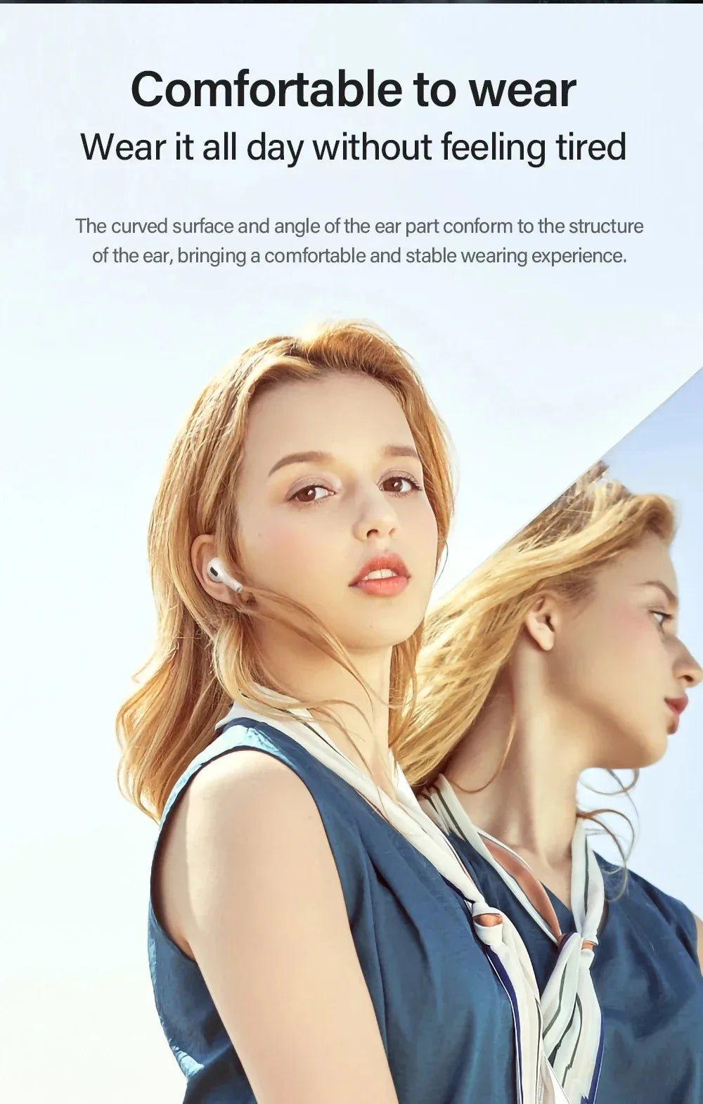 New LP40 NEW Bluetooth V5.0 Earphones Anti-sweat Lightweight Headphones Compatible With Smart Phone Laptop Computer Earbuds