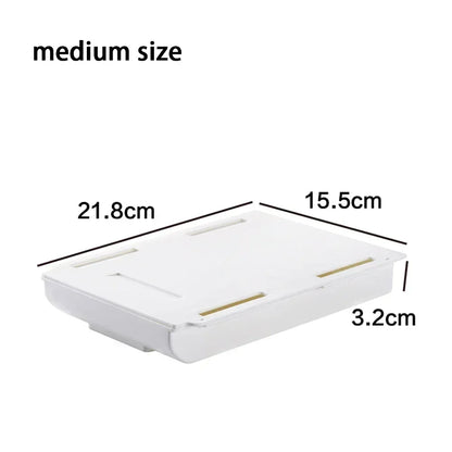 Adhesive Under Desk Drawer Organizer Hidden Table Storage Box Slide Out Tray Simple Sundries Cosmetics Stationery Organizer