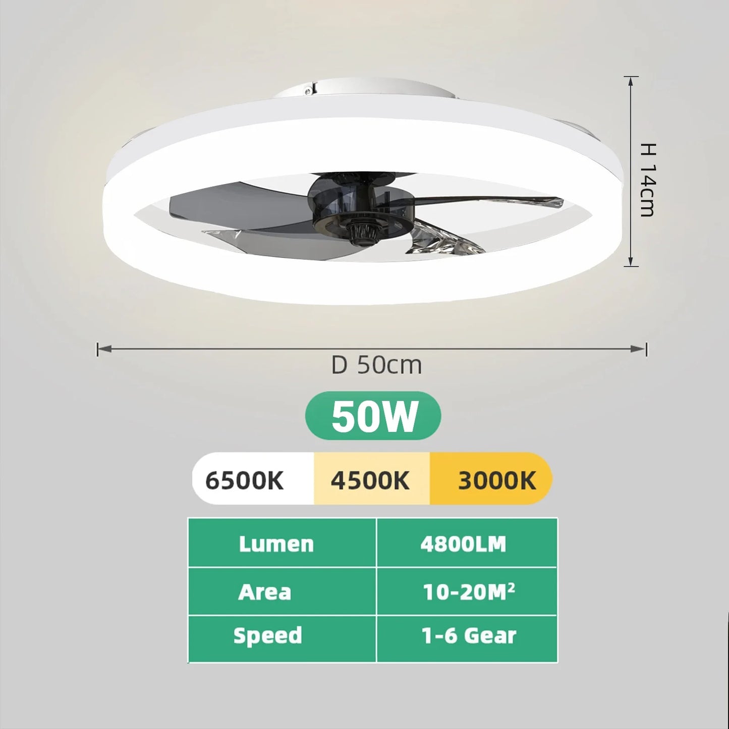 Modern Ceiling Fan (With Lighting) Silent LED Dimmable Ceiling Fan (With Remote Control) for Bedroom Study Dining Room,
