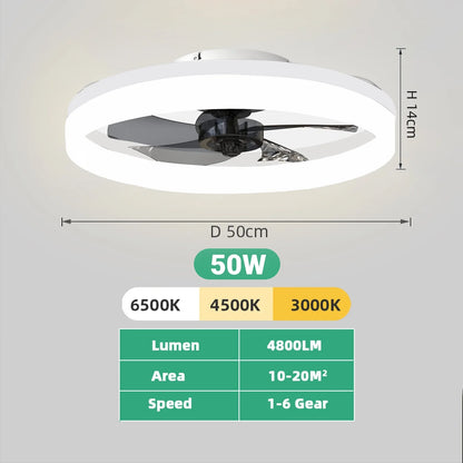 Modern Ceiling Fan (With Lighting) Silent LED Dimmable Ceiling Fan (With Remote Control) for Bedroom Study Dining Room,