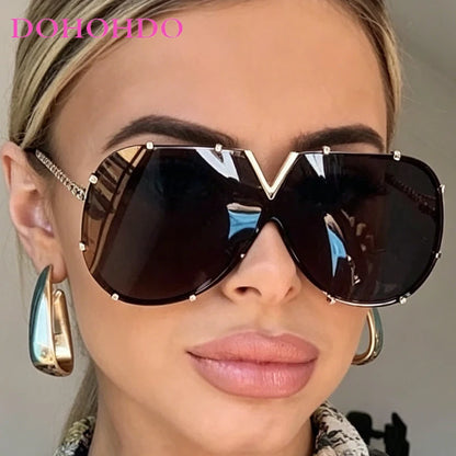 2026 Metal Oversized Pilot Outdoor Sunglasses Fashion Women Men Sunglasses Female Driving Cycling Travel Windproof Goggles UV400