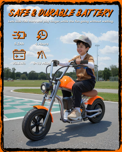 AOVOPRO Electric Bicycle Maximum Speed 10.5Ah, children's Electric Bicycle Range 9-10 Miles, 12 inch Inflatable Tires