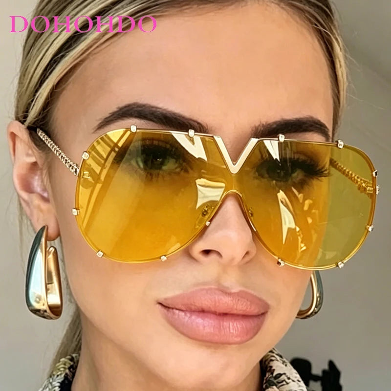 2026 Metal Oversized Pilot Outdoor Sunglasses Fashion Women Men Sunglasses Female Driving Cycling Travel Windproof Goggles UV400