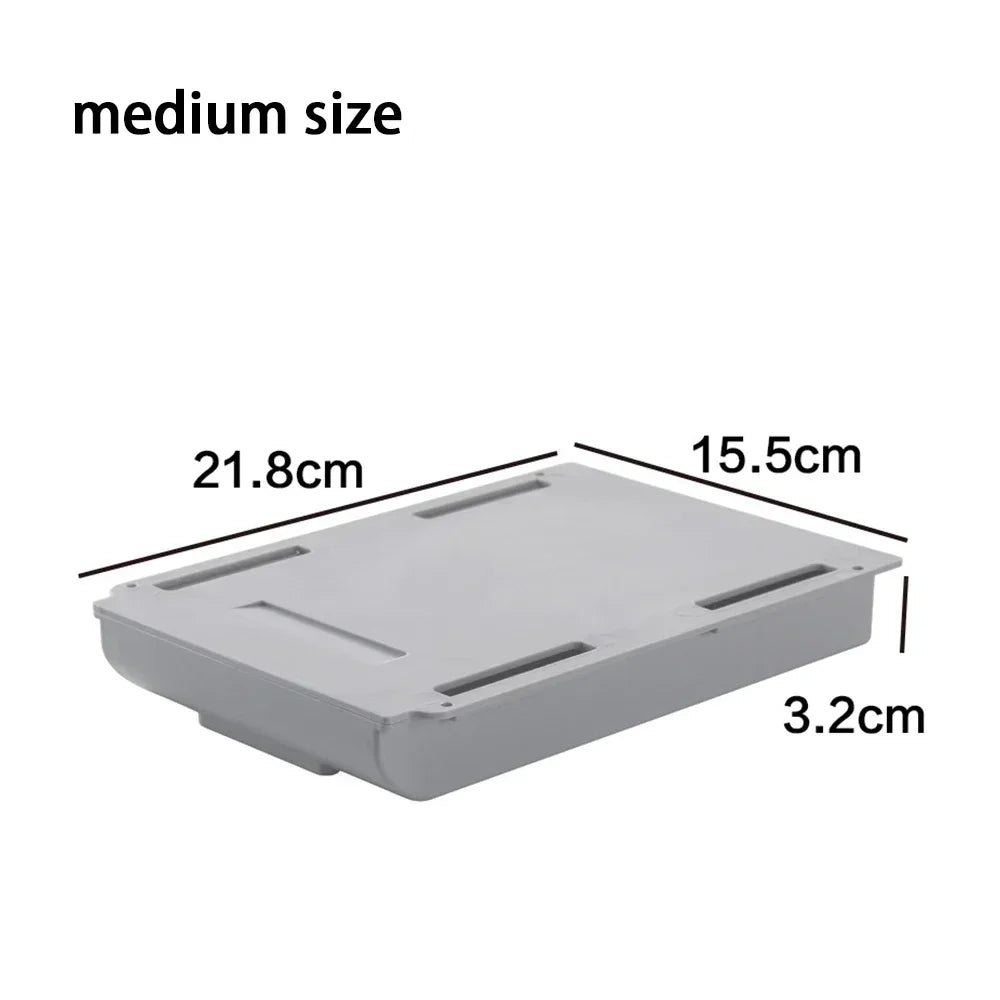 Adhesive Under Desk Drawer Organizer Hidden Table Storage Box Slide Out Tray Simple Sundries Cosmetics Stationery Organizer