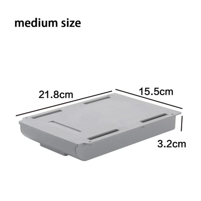 Adhesive Under Desk Drawer Organizer Hidden Table Storage Box Slide Out Tray Simple Sundries Cosmetics Stationery Organizer