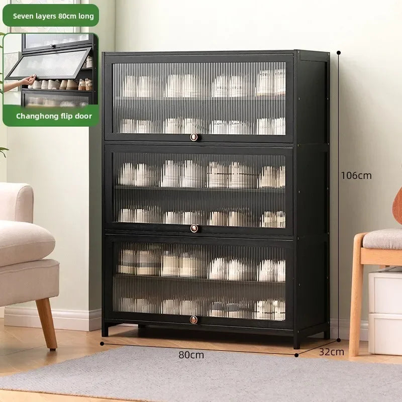 Shoe rack Multi-layer storage shelf Household simple door entry balcony Indoor large-capacity dust-proof shoe cabinet