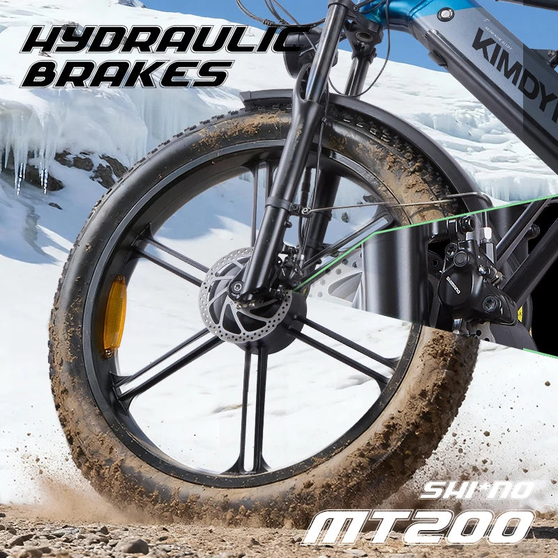KIMDYMA K03 3000W Dual Motor Electric Bike for Adults, 48V Lithium Battery 26" Fat Tyre All-Terrain E-bike with Hydraulic Brakes
