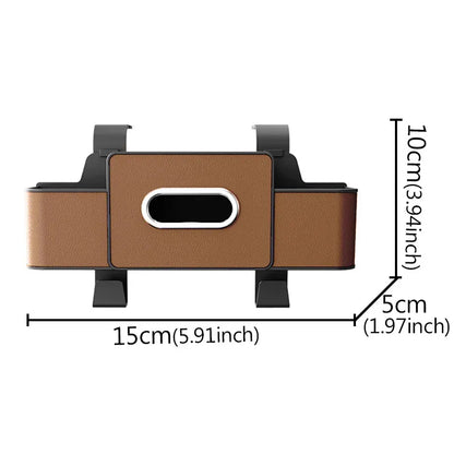 Multifunctional Car Organizer Rear Drainage Holder Storage Hanging Box In Car Bag For Stowing Tidy With Phone Tissue Cup Holder