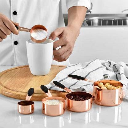 5/10pcs Kitchen Stainless Steel Silicone Measuring Cups Spoons Set for Accurate Baking and Cooking Grain Dessert Coffee Spoons