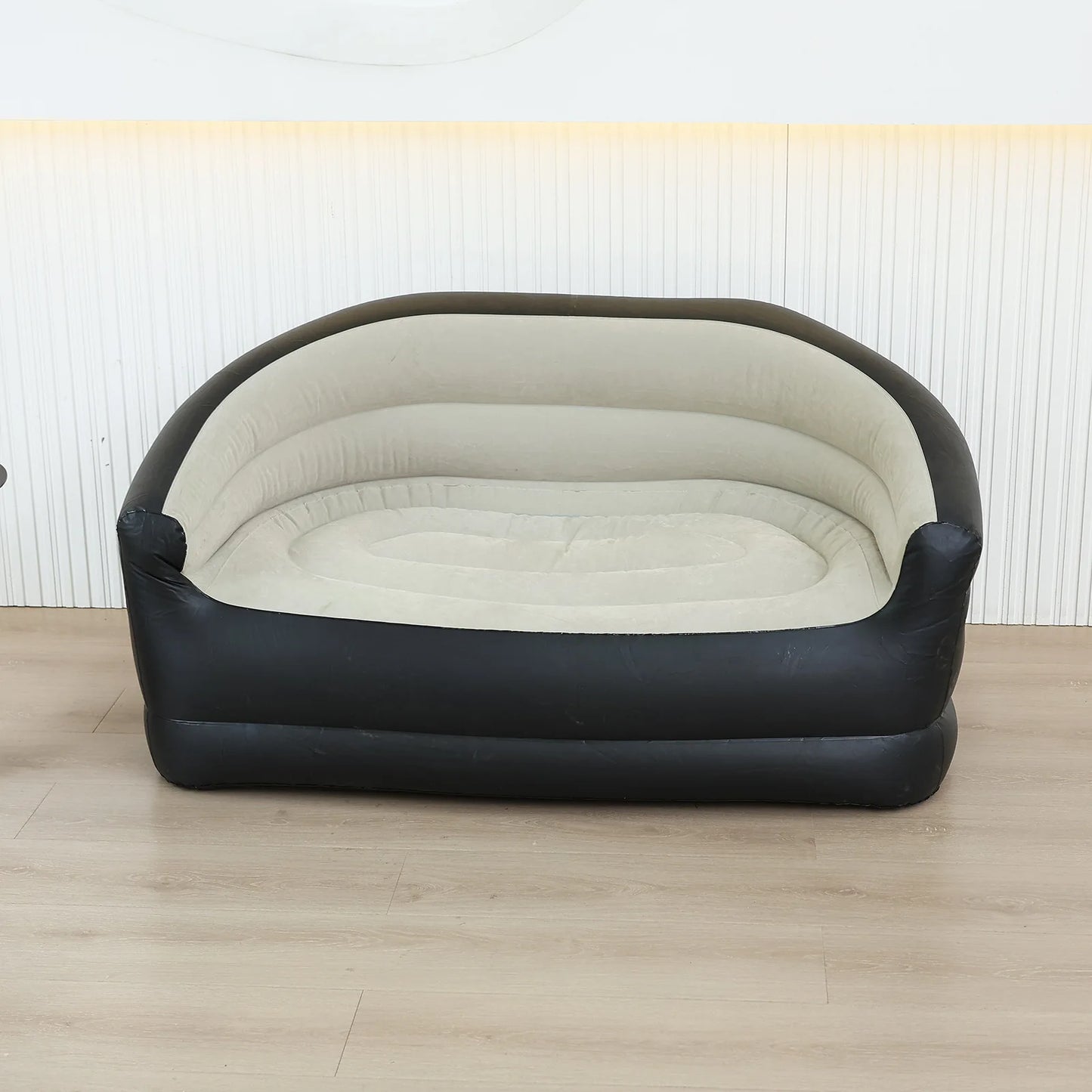 Double Outdoor Inflatable Sofa Air Sofa Bed & Air Pump for Living Room (Grey)