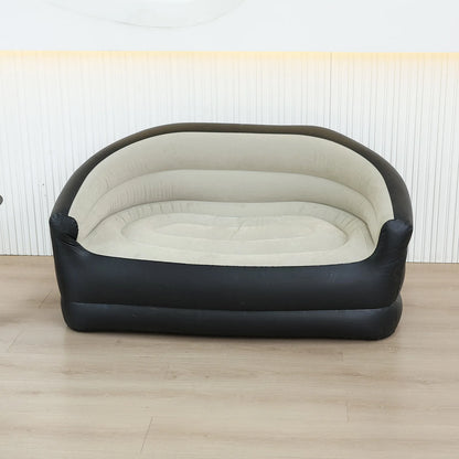 Double Outdoor Inflatable Sofa Air Sofa Bed & Air Pump for Living Room (Grey)