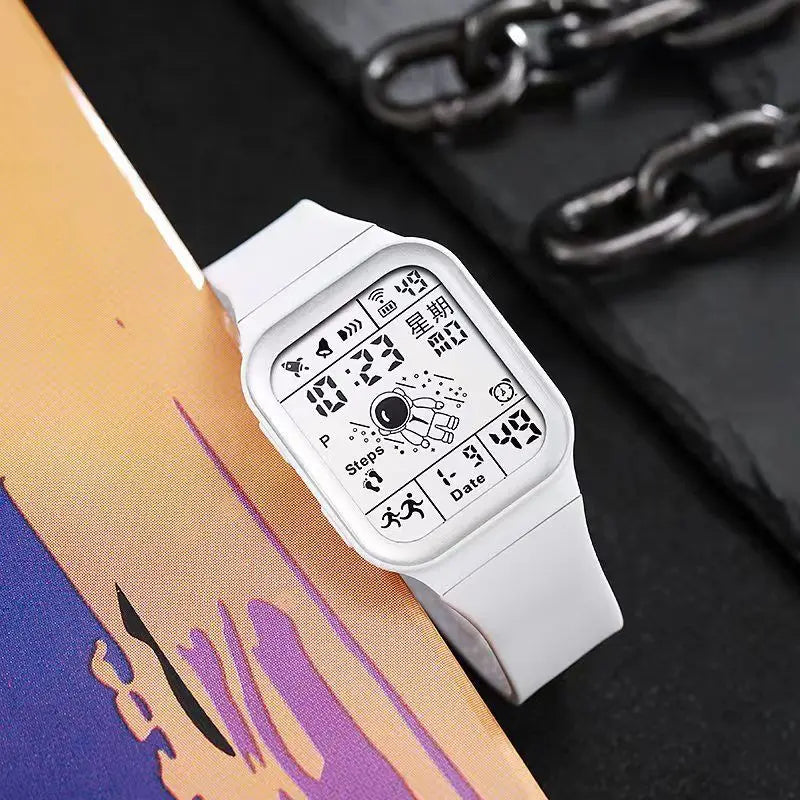 Fashion Digital Watch for Men Women Kids Spaceman Sweaterproof Sport Watches Multifunction Clock Student Electronic Wristwatch